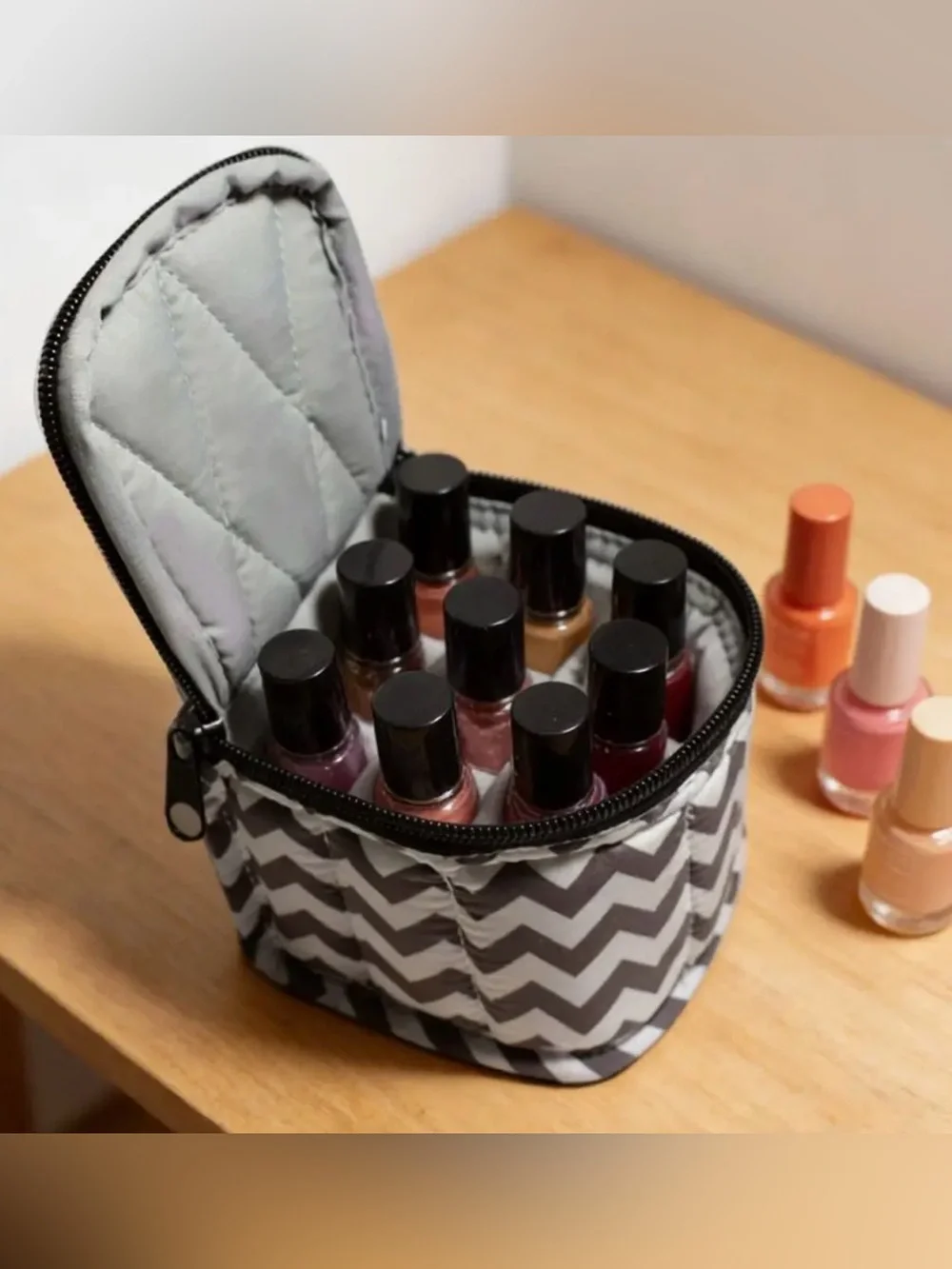 Teal Floral Zip Cosmetic Case